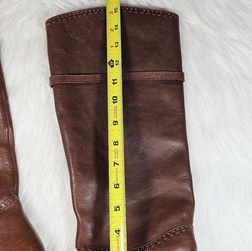 Fatte a mano Cognac Leather Riding Boots Size 38.5 Made In Italy - Picture 10 of 11